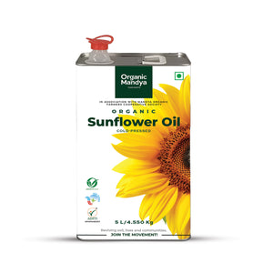 Sunflower Oil 5lts Front- Organic Mandya