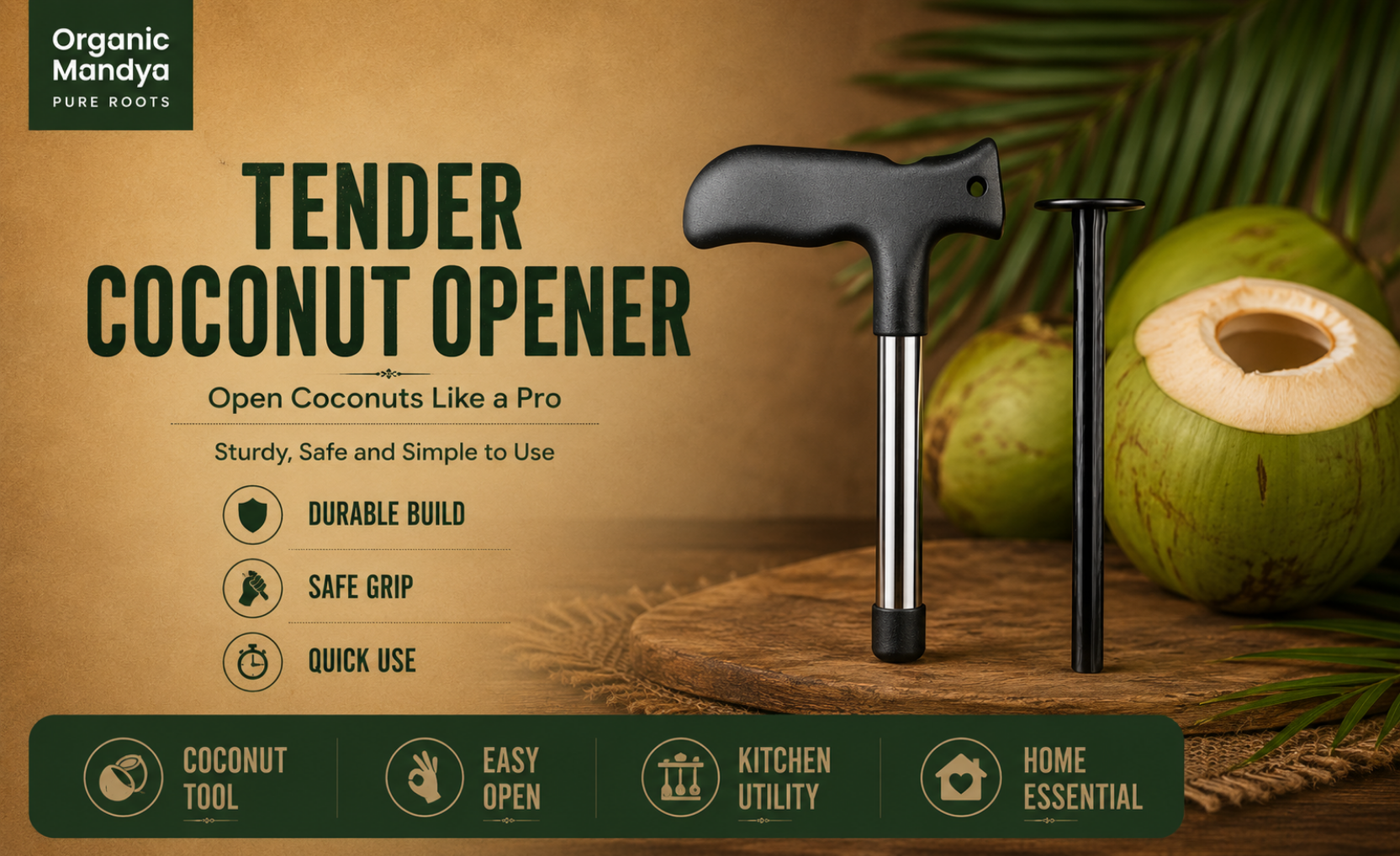 safe - grip - Tender - coconut - opener