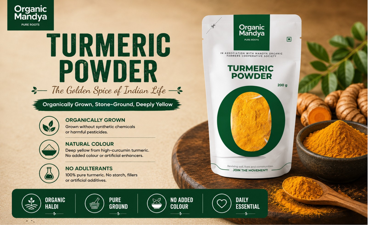 Turmeric Mandi Organic Mandya Turmeric Powder | Haldi