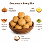Wheat Ghee Ladoo with Brown Sugar | A2 Desi Cow Ghee, Roasted Wheat (180G)