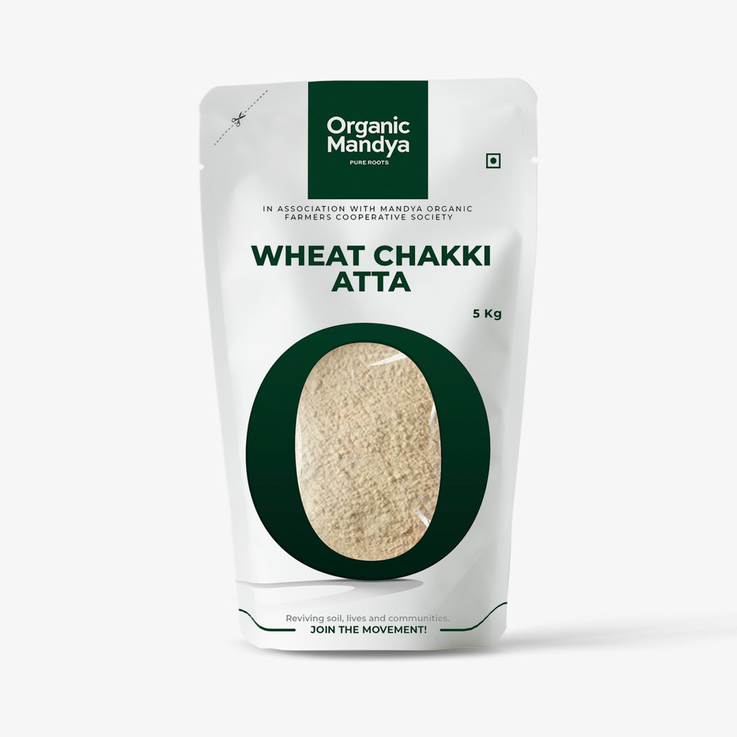 Organic Mandya Wheat Chakki Atta Front - 5kg