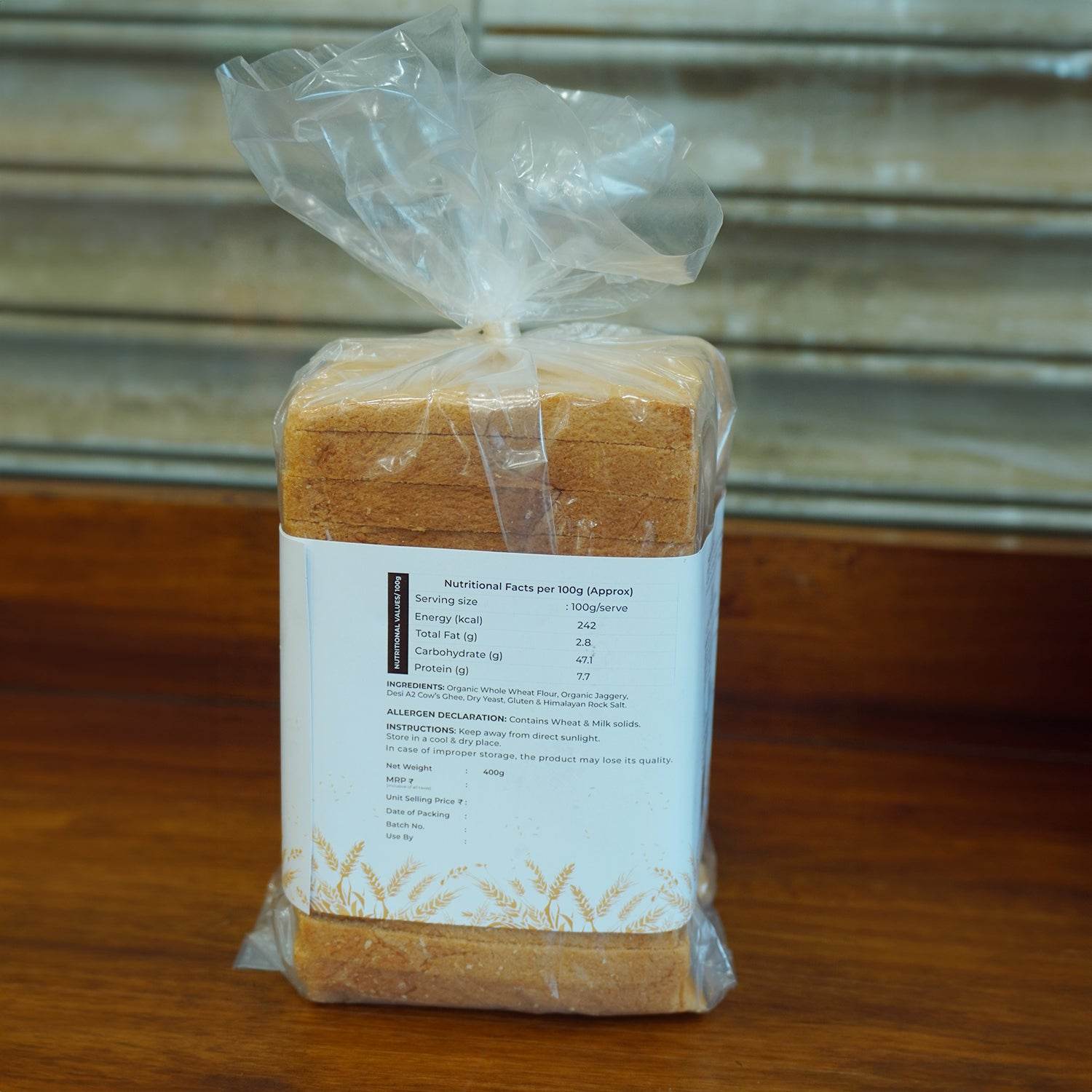 Whole Wheat Bread (400g) - Organic Mandya