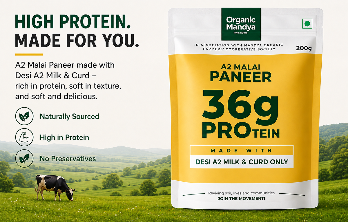 High-protein A2 Malai Paneer by Organic Mandya.