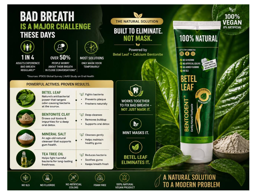 Bentodent Betel Leaf Herbal Toothpaste
