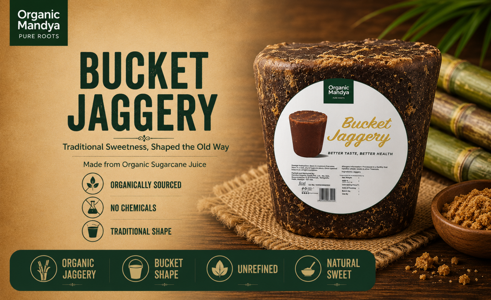 organic - bucket - jaggery