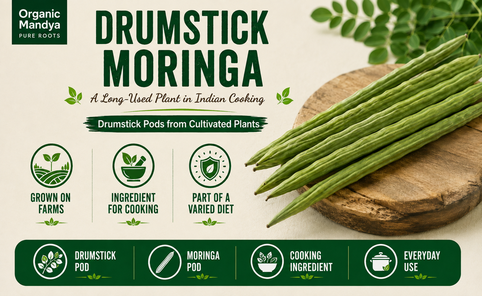 Drumstick moringa pods