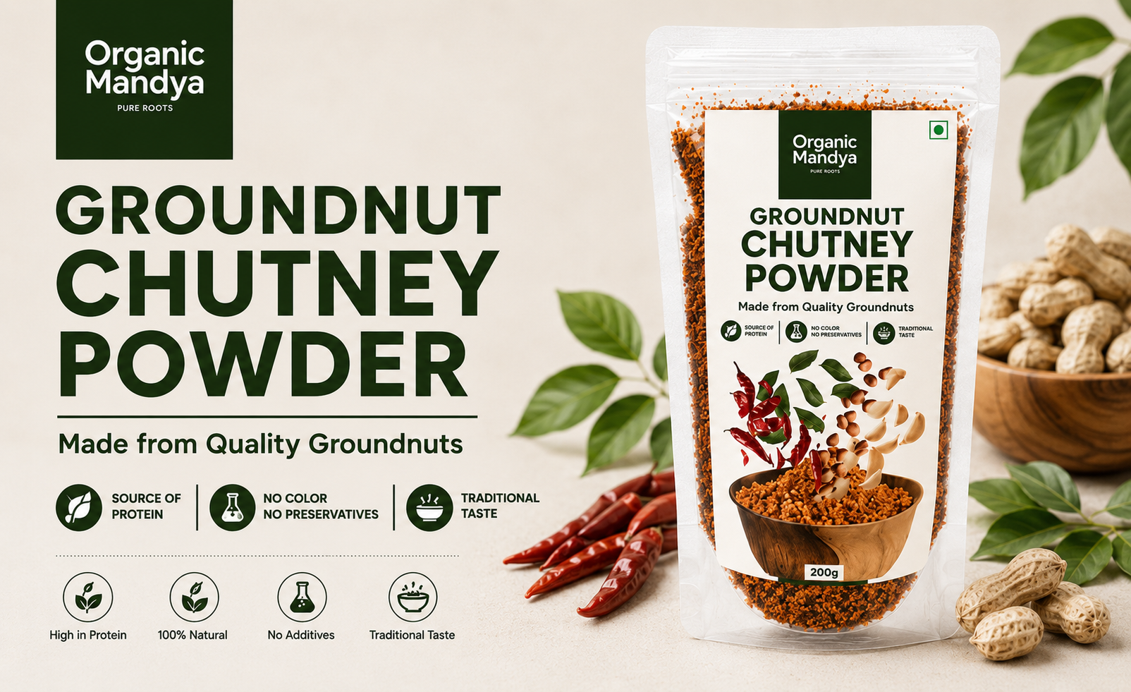 Organic - groundnut - chutney - powder