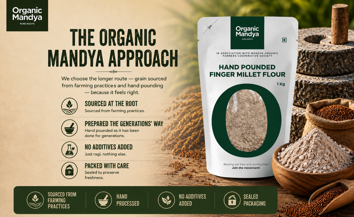 sourced hand pounded ragi