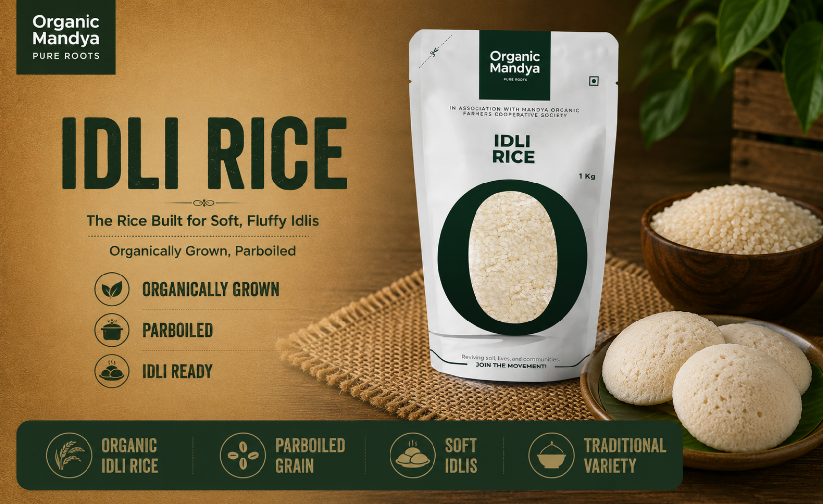 organic - idli - rice