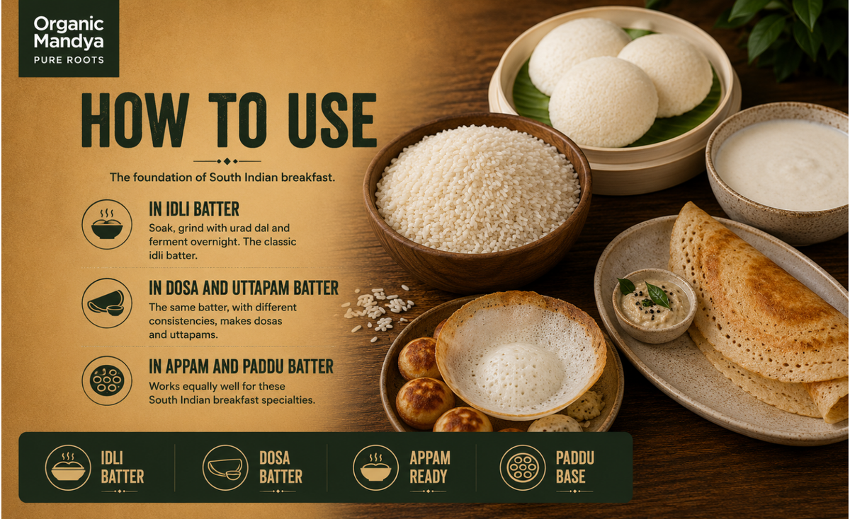 usage - idli - rice