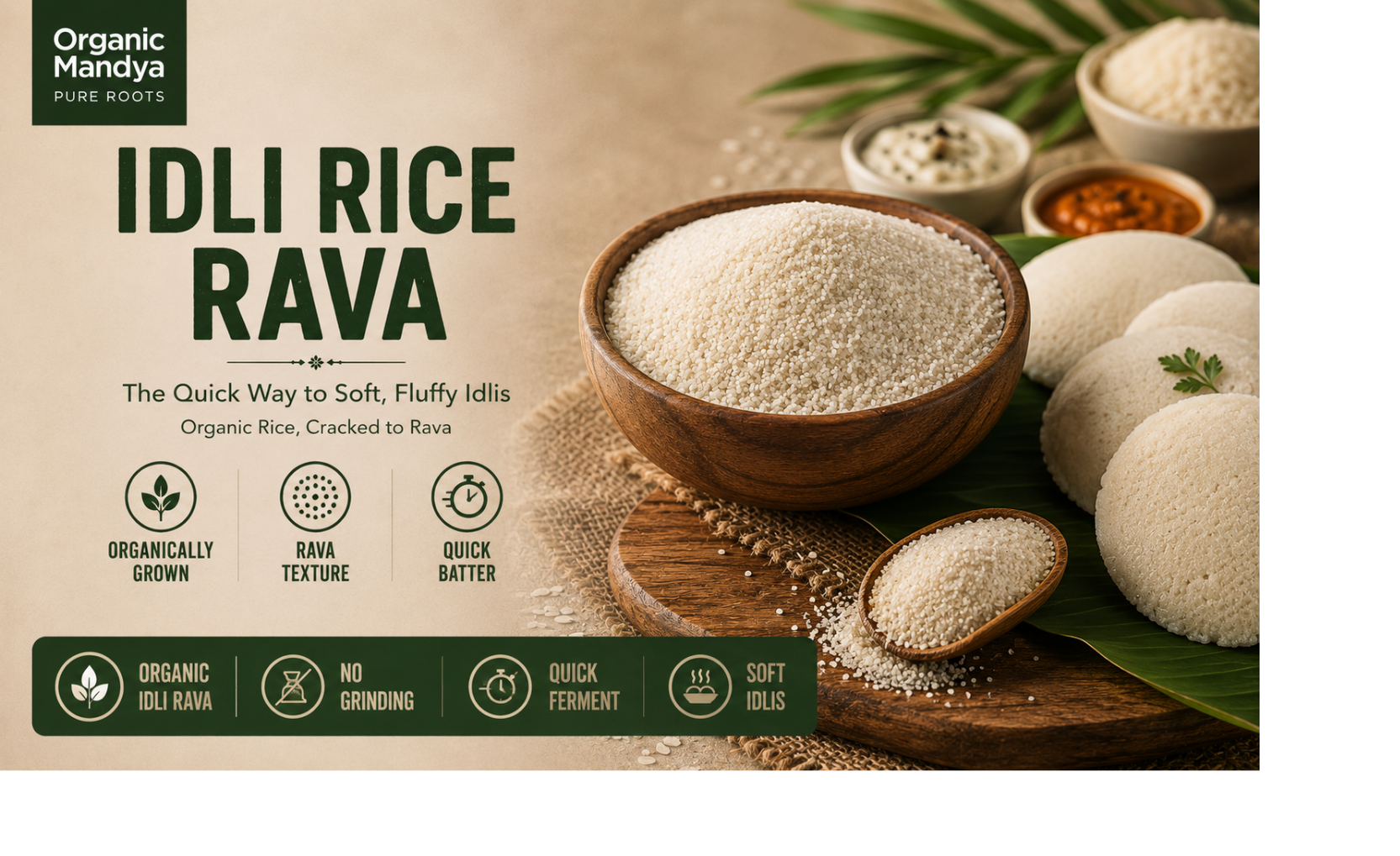 oragnic - idli - rice - rava