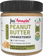 Crunchy Organic Peanut Butter Unsweetened 200g by JusAmazin | Natural Peanut Spread