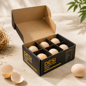 Kadaknath Eggs (Pack of 6) | High Protein Desi Black Eggs