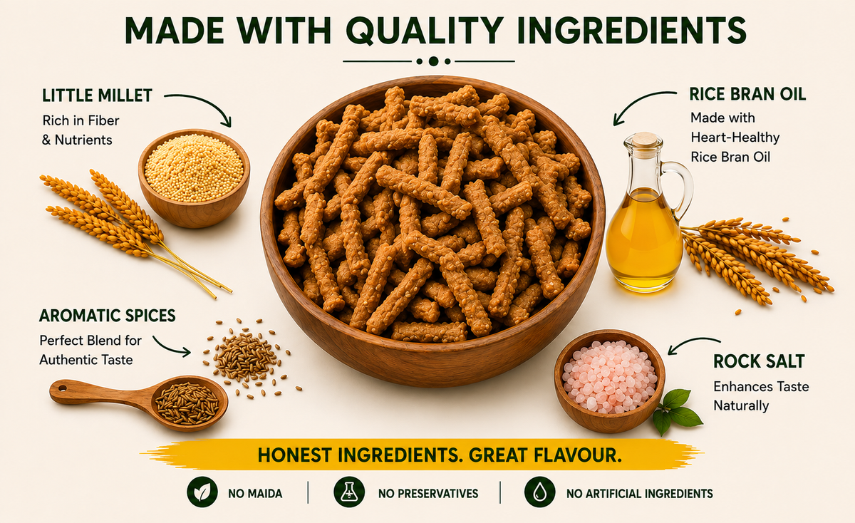 Millet Muruku with ingredients