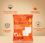 Ombhakti Cotton Wicks for Diya – Long Cotton Batti 7 (100N)