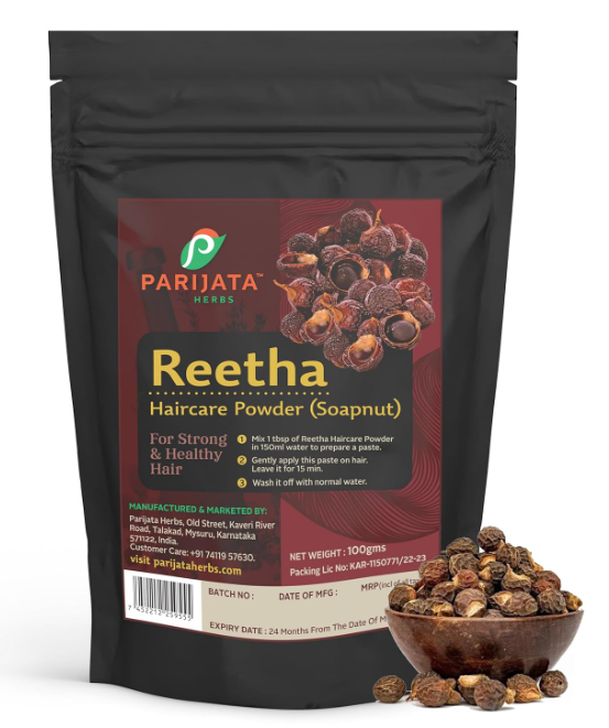 Parijatha Reetha Powder 100g Herbal Hair Cleanser