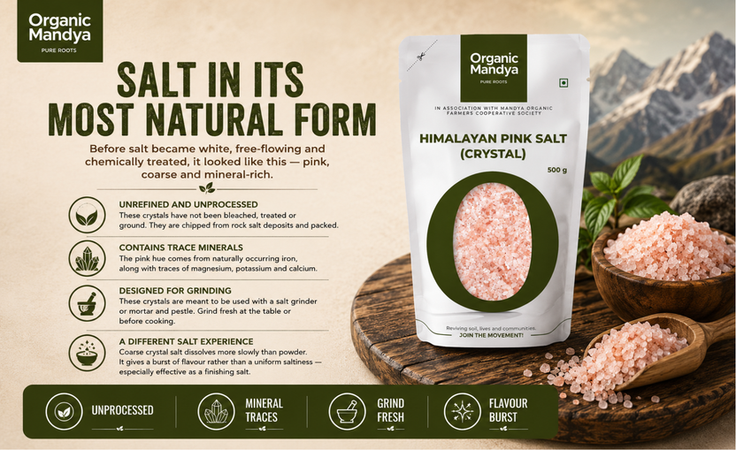 Himalayan Pink Salt Crystal | Pure Natural Rock Salt 500g