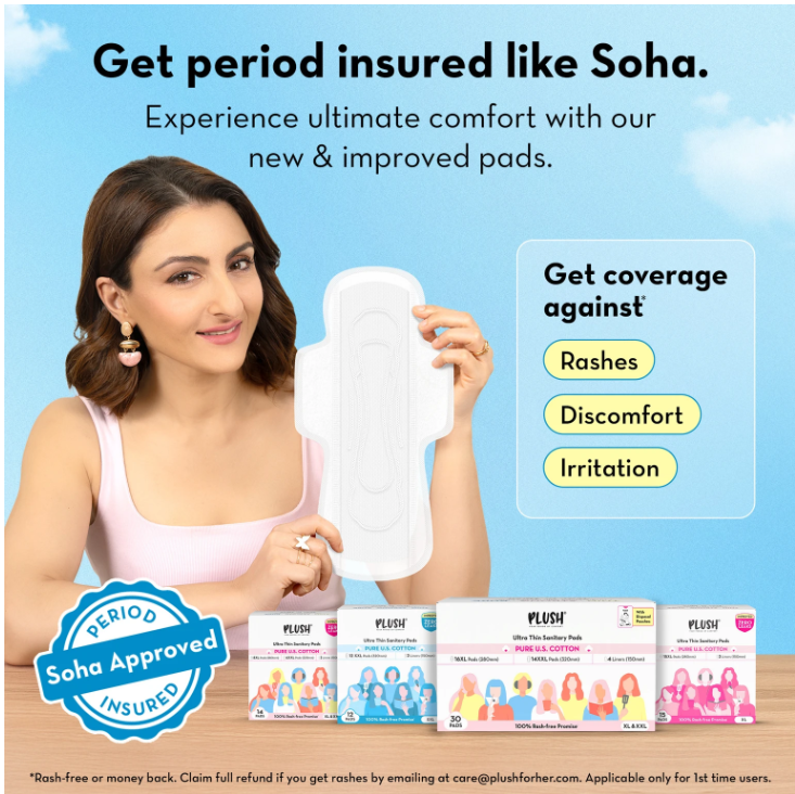 Plush Sanitary Pads XL 12+2 for Heavy Flow