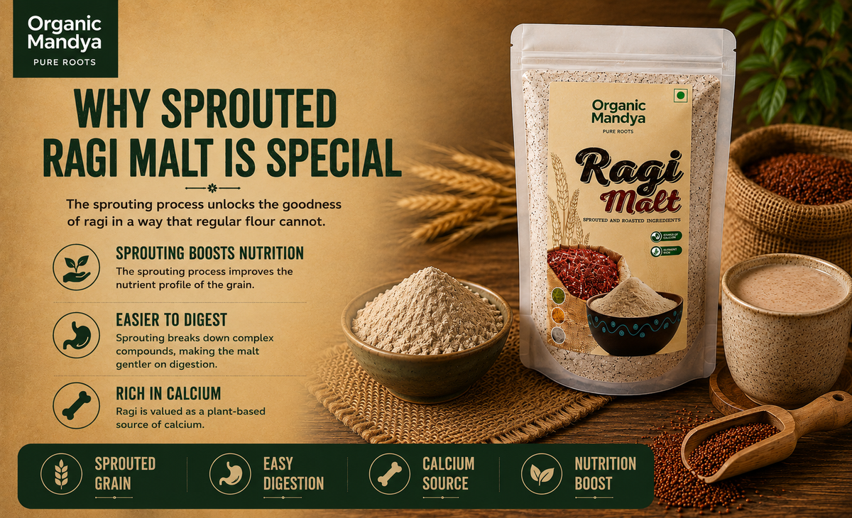 Nutritious ragi malt powder