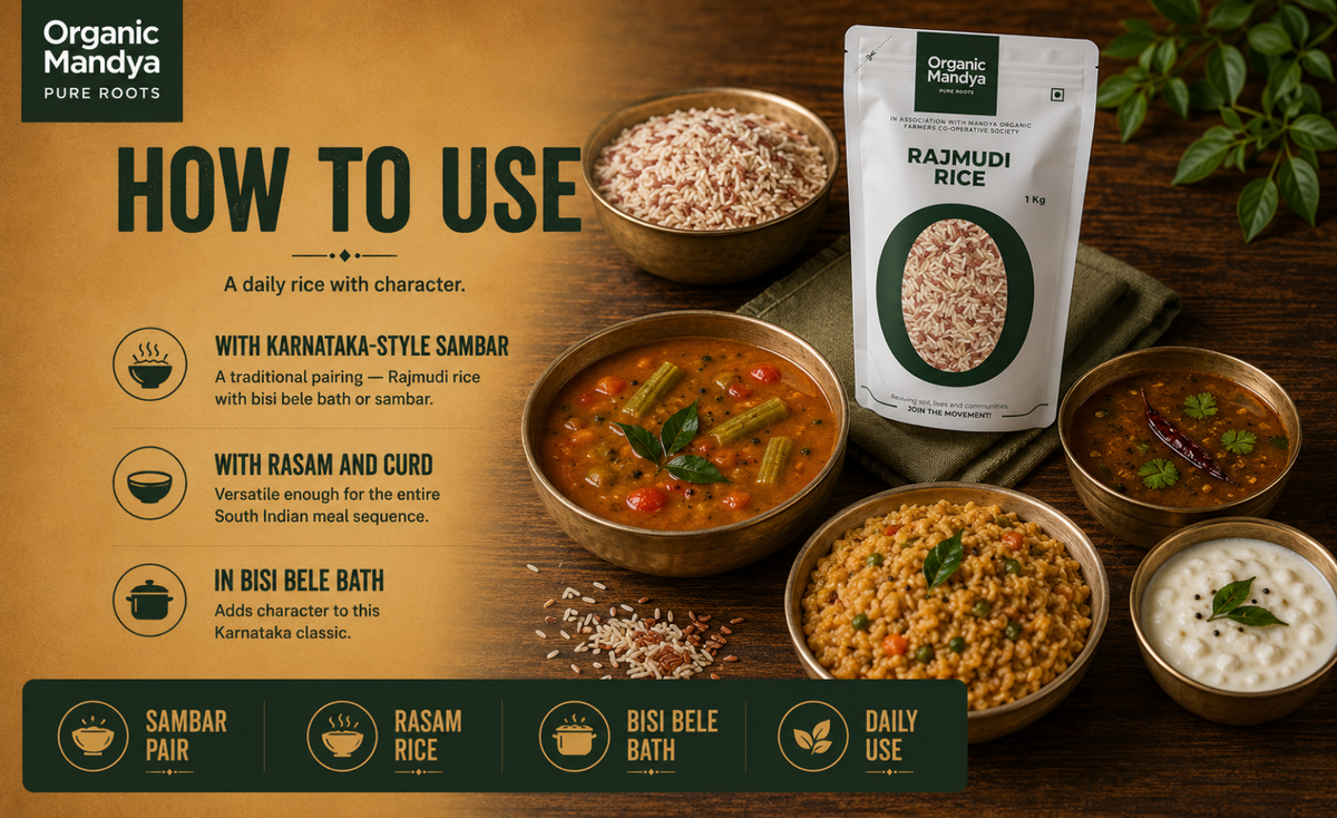 usage - rajmudi-rice