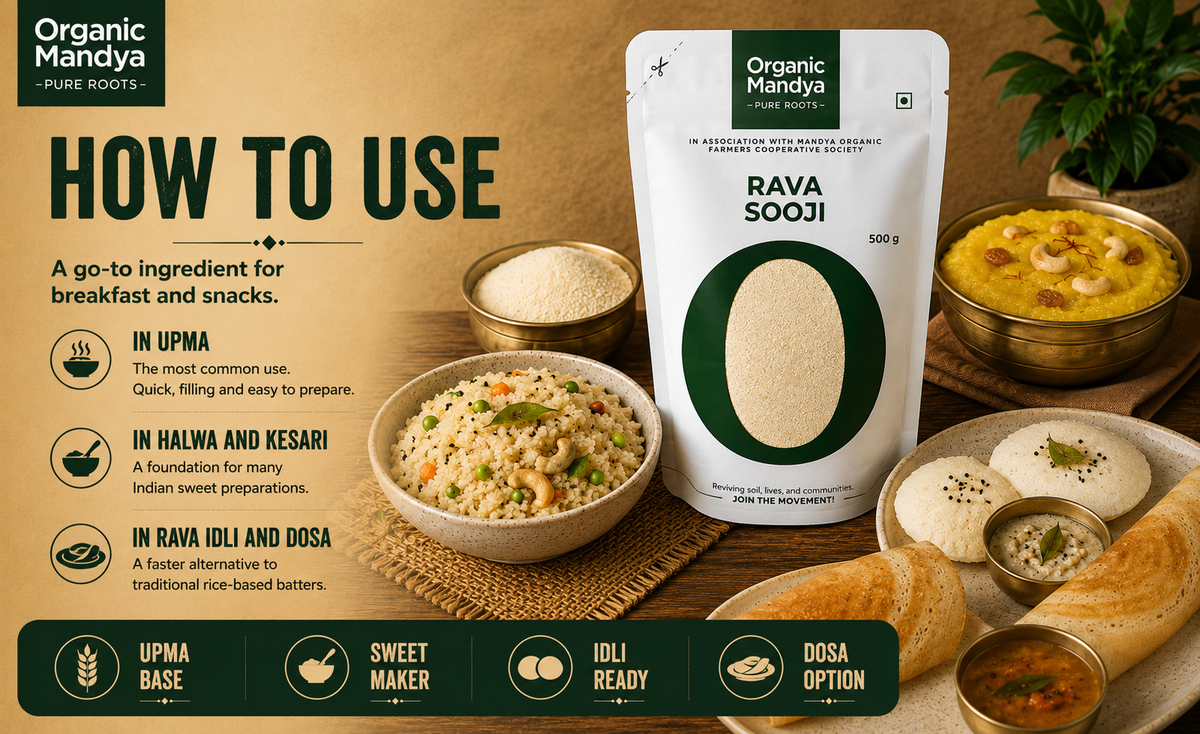 Rava Sooji with Indian dishes