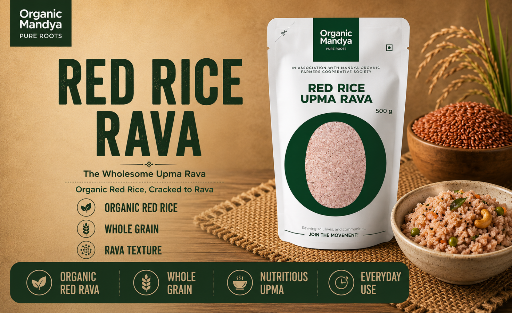nutritious - red - rice - rava