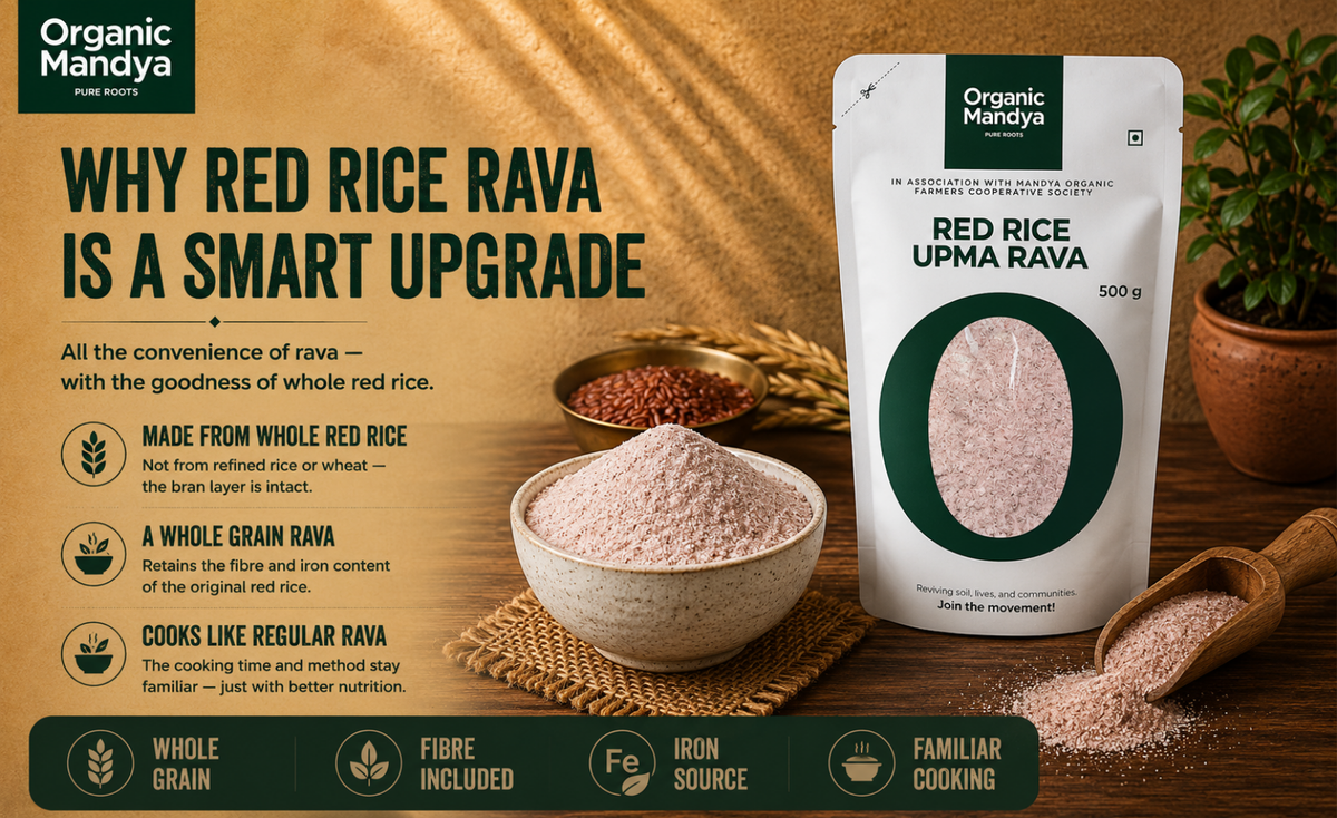 fibre - red - rice - rava