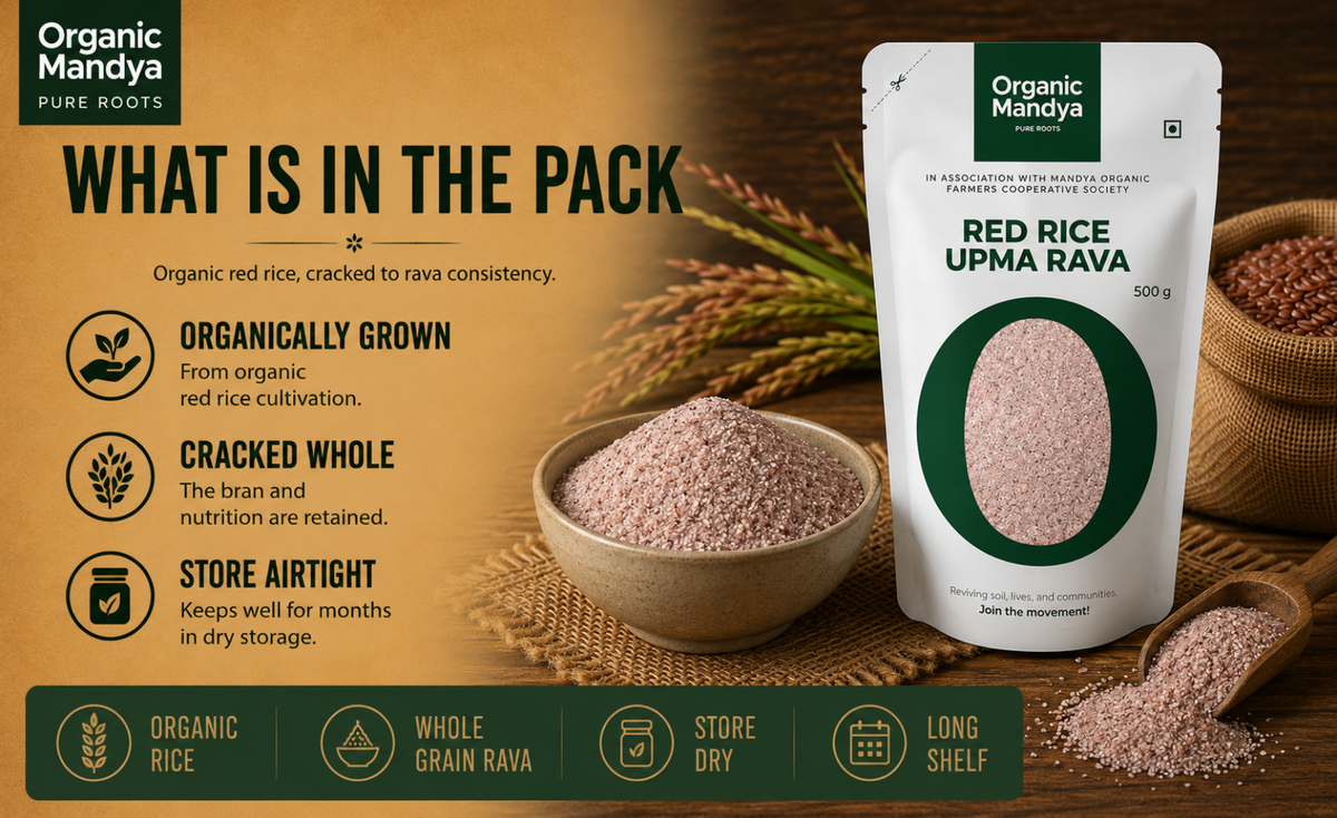 organic - red - rice - rava