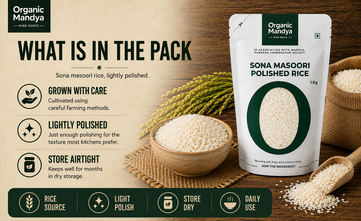 Sona Masoori rice grains