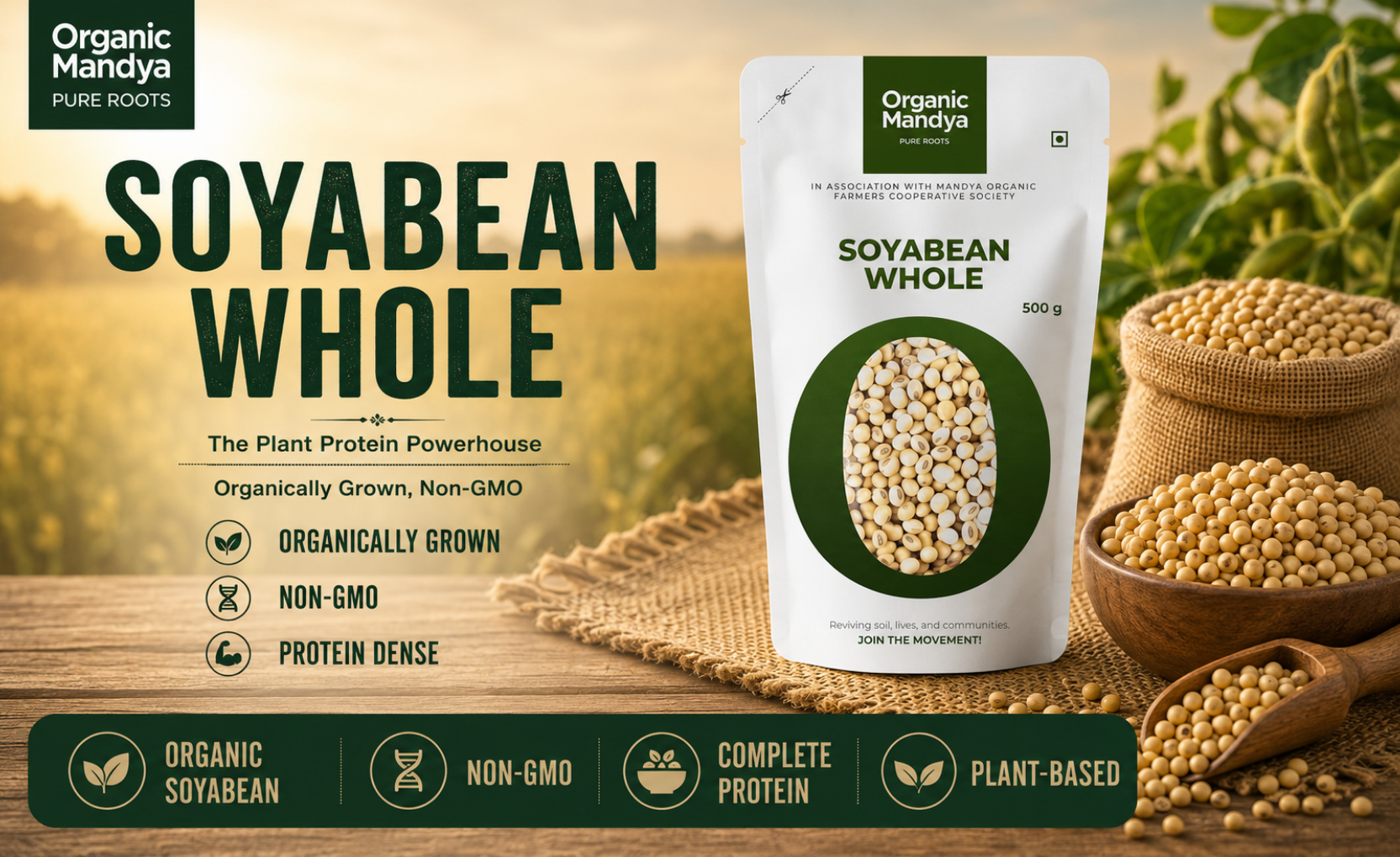 oragnic - soyabean - whole