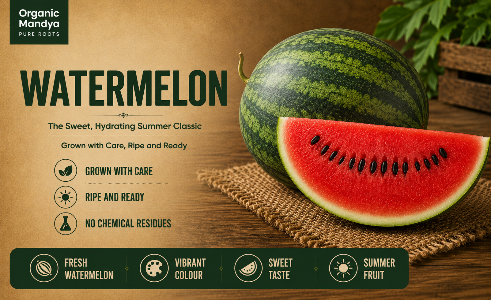 Watermelon fruit with red flesh