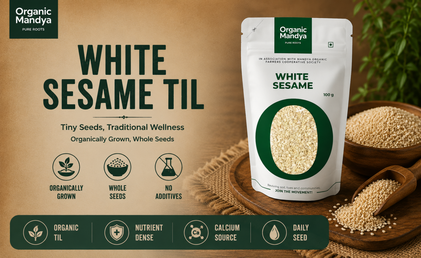 organic - white - sesame - 100 - gm